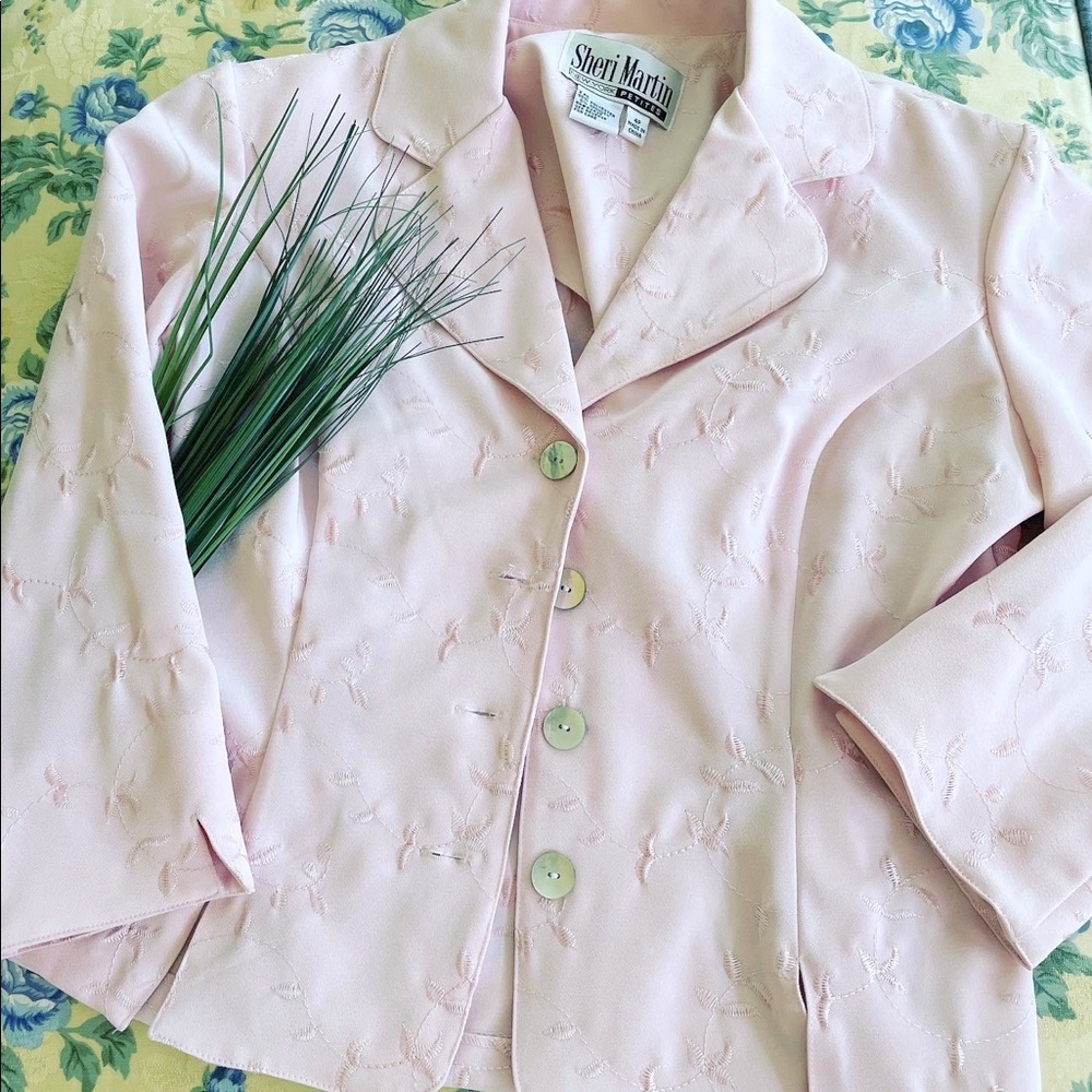 Vintage Pink Embroidered Blazer